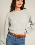 The Aemma Bubble Sleeve Cropped Sweater