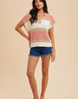 The Aislin Color Block Sweater Top