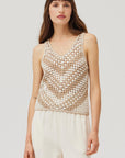 The Alaina Natural Crochet Sweater Top