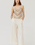 The Alaina Natural Crochet Sweater Top