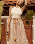 The Alena Knit Top Striped Midi Dress