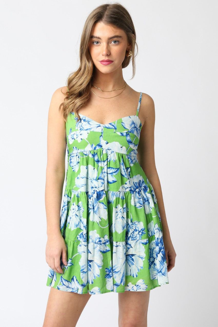 The Alessia Floral Tiered Mini Dress  Thread + Seed
