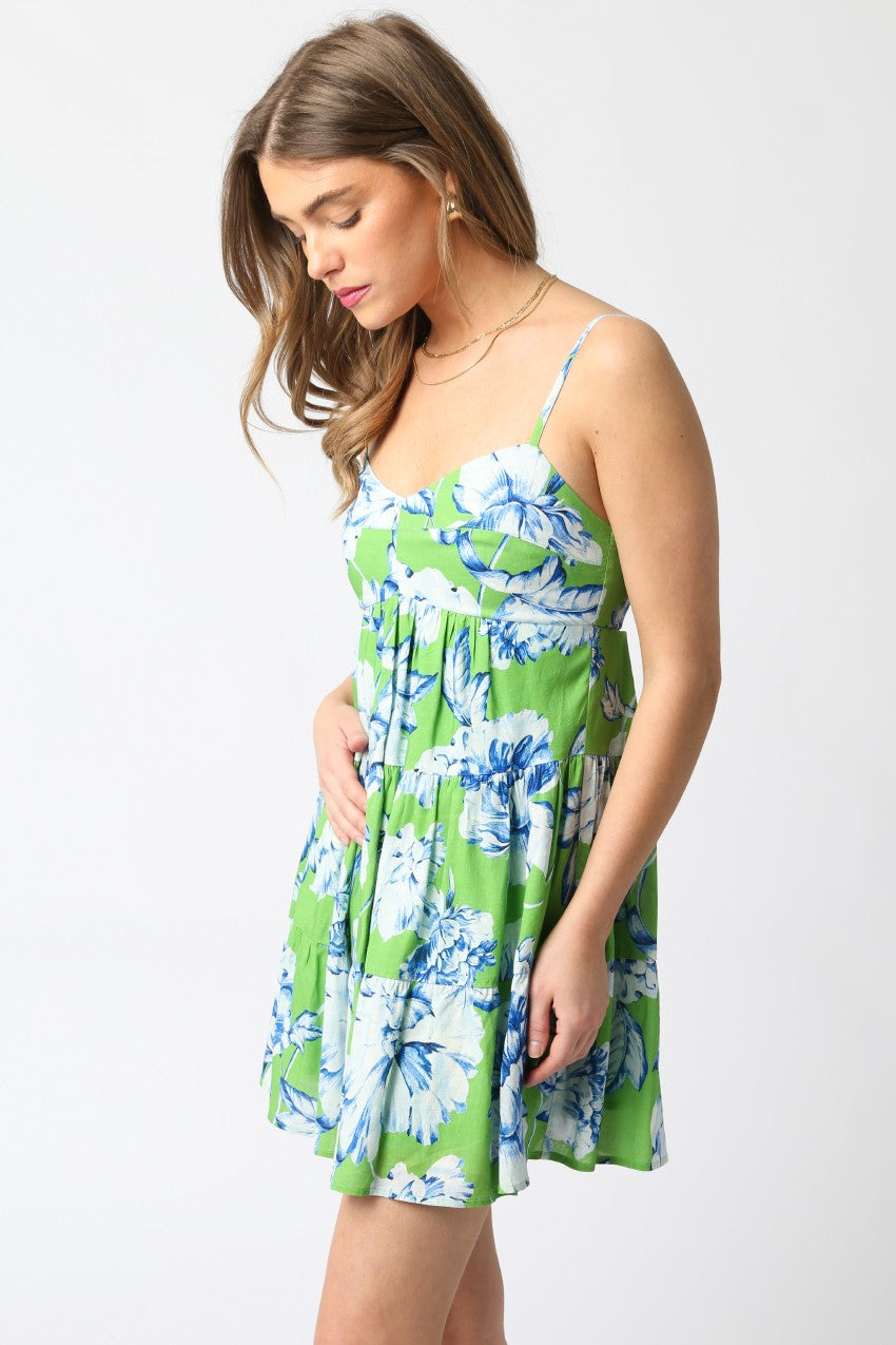 The Alessia Floral Tiered Mini Dress – Thread + Seed