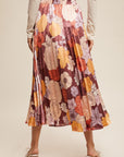 The Alma Floral Pleated Maxi Skirt