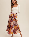 The Alma Floral Pleated Maxi Skirt