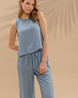 The Alyssa Chambray Top + Pant Set - Sold Separately