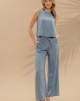 The Alyssa Chambray Top + Pant Set - Sold Separately