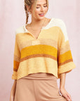 The Amber Striped Patch Sweater