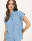 The Amelia Chambray Button Down Shirt