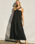 The Angeni Black Halter Maxi Dress