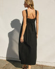 The Angeni Black Halter Maxi Dress