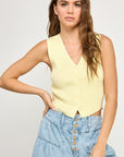The Anya Lemon Buttoned Vest