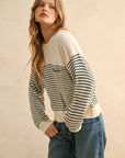 The Arden Black Striped Sweater Top