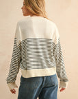 The Arden Black Striped Sweater Top