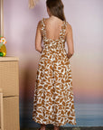 The Ariadne Brown Foliage Midi Dress