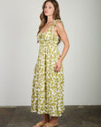 The Ariadne Olive Foliage Midi Dress