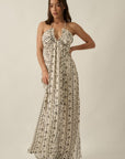 The Arlette Floral Halter Maxi Dress