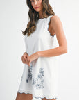 The Arya Floral Scalloped Mini Dress