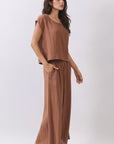 The Asha Amber Brown Top + Pant Set - Sold Separately
