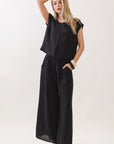 The Asha Black Top + Pant Set - Sold Separately