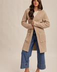 The Audrey Mocha Boucle Cardigan