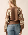 The Aurora Mocha Floral Sweater