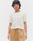 The Auryn Ivory Crochet Knit Cardigan