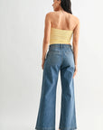 The Avery Micro Patch Pocket Wide Leg Jeans