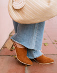 The Stephanie Camel Vegan Suede Mules
