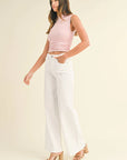 The Beatrice White Wide Leg Jeans