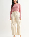 The Bella Almond Seamed Barrel Jeans