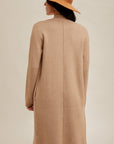The Bernadette Taupe Drape Collar Cardigan