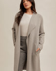 The Bernadette Grey Drape Collar Cardigan