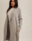 The Bernadette Grey Drape Collar Cardigan