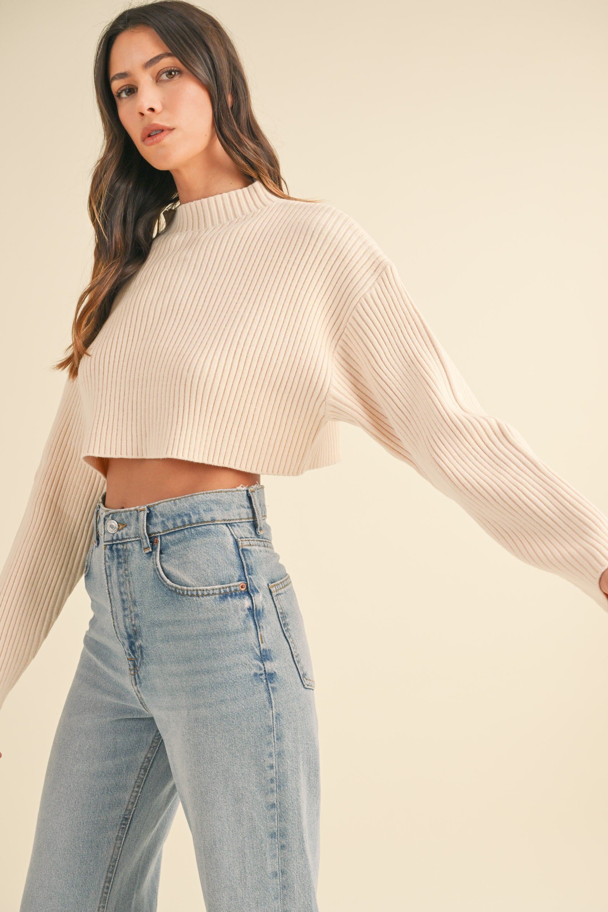 The Betty Cream Cropped Sweater – Thread Seed