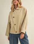 The Birdie Asymmetric Button Jacket