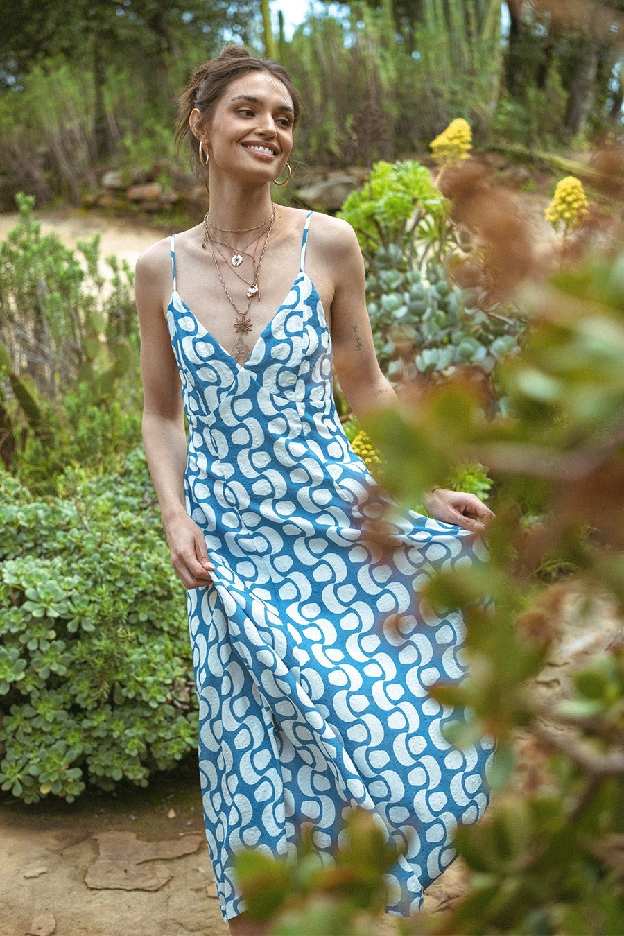 The Blythe Blue Open Back Maxi Dress Thread + Seed The Blythe Blue Open Back Maxi Dress Thread + Seed
