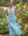 The Blythe Blue Open Back Maxi Dress