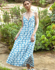The Blythe Blue Open Back Maxi Dress