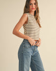 The Brooklynn Brown Striped Top