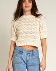 The Cara Cropped Crochet Sweater Top