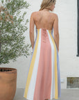 The Calypso Linen Striped Midi Dress