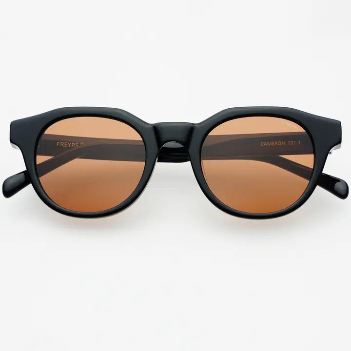 The Cameron Black Acetate Round Sunglasses – Thread + Seed