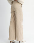 The Cammy Taupe Buttoned Wide Leg Pants