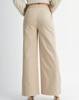 The Cammy Taupe Buttoned Wide Leg Pants