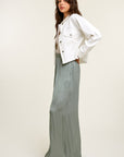 The Caty White Cropped Denim Jacket