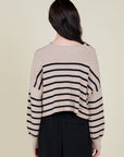 The Celeste Ecru Stripe Sweater Top