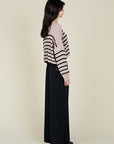 The Celeste Ecru Stripe Sweater Top