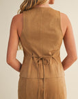 The Chanel Tie Back Suede Vest