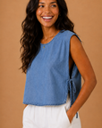 The Kelsey Tencel Tie Top